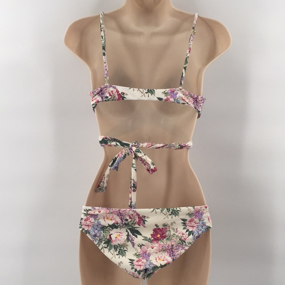 SMYM Ryder Wrap Top Side Tie Bikini Set Floral S/L - Picture 6 of 10